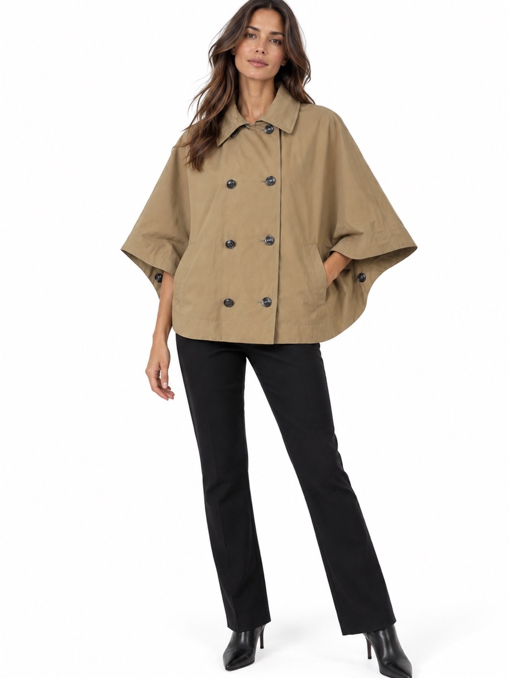 Laundry by Shelli Segal Hooded Trench Cape Poncho XS/S